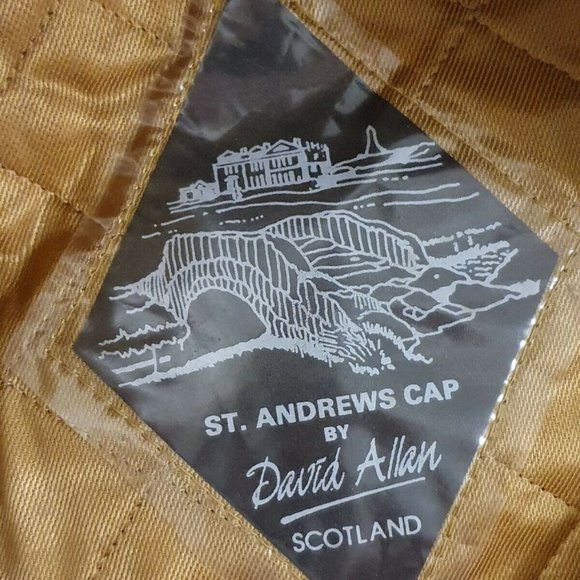 🔶️EARLY VINTAGE OLD COURSE ST. ANDREWS HAT CAP GOLF BLACK WATCH TARTAN POM-POM - Picture 8 of 11